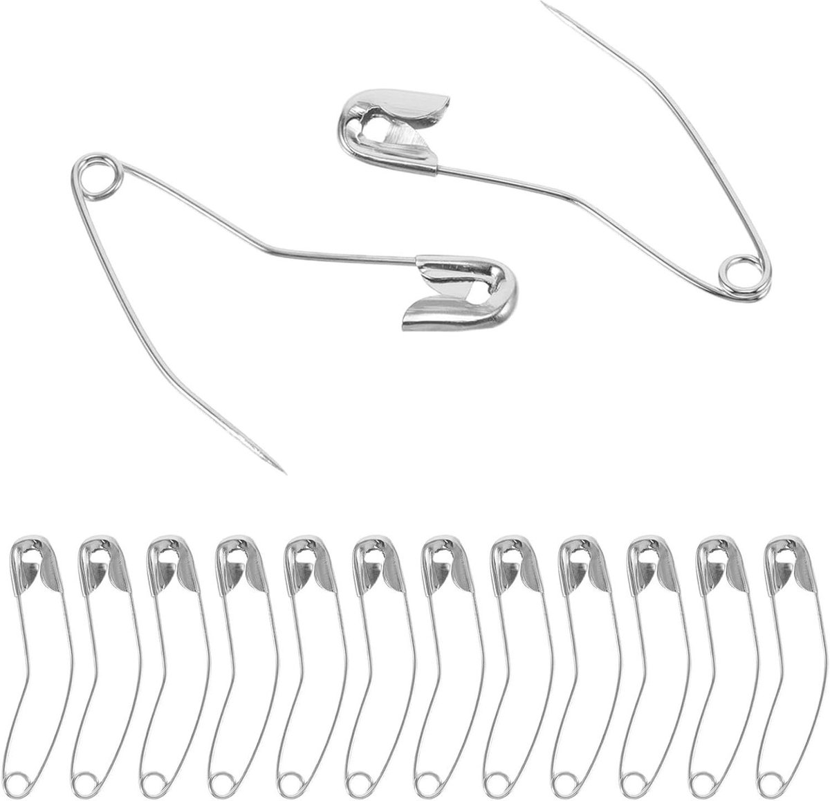 Gebogen Spelden - Rijgspelden Quilten - Stof Bevestigen - Ergonomische Kop - 100 Stuks - Zilver