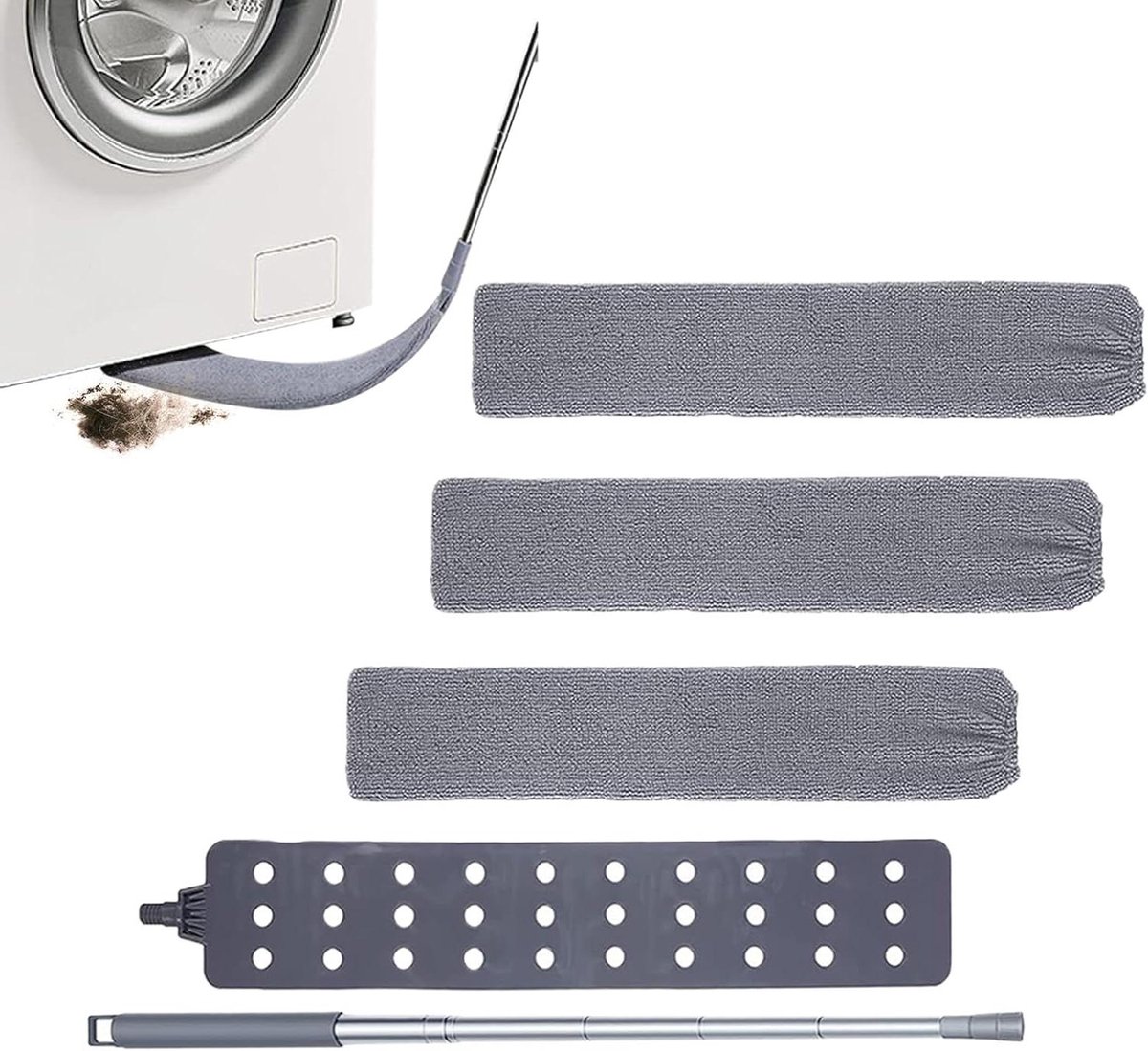 Platte stofreiniger - telescopische platte mop, tablet stofreiniger - voor badkamer outdoor plafond plinten tegels muren vloeren parket