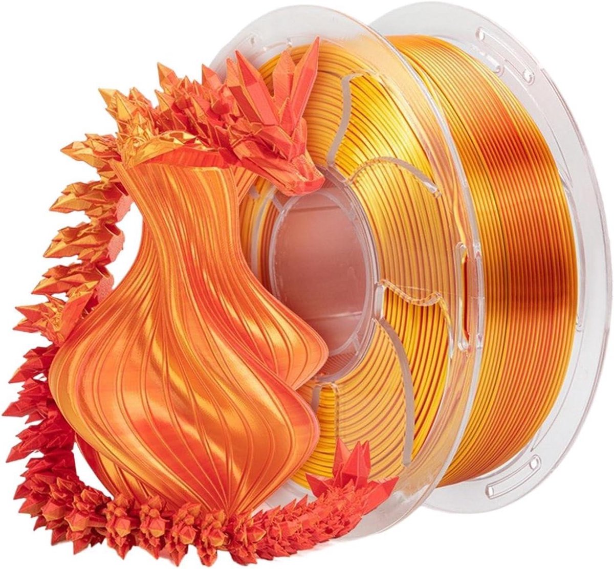 Modelleerfilament Zijde PLA - 3D Printer Filament - 3D Prints Maken - Tweekleurig Glanzend - 250 g - Oranje