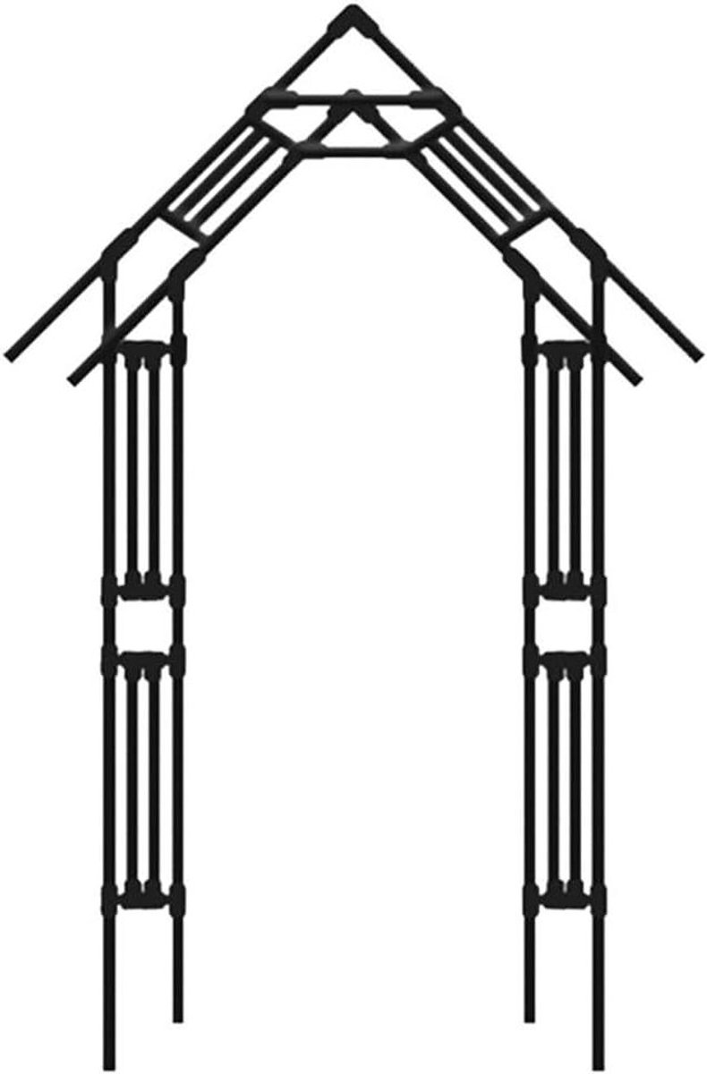 Tuinboog - Rozenboog - Decoratief Element - Dakrand Ontwerp - 240 cm Hoog - Zwart