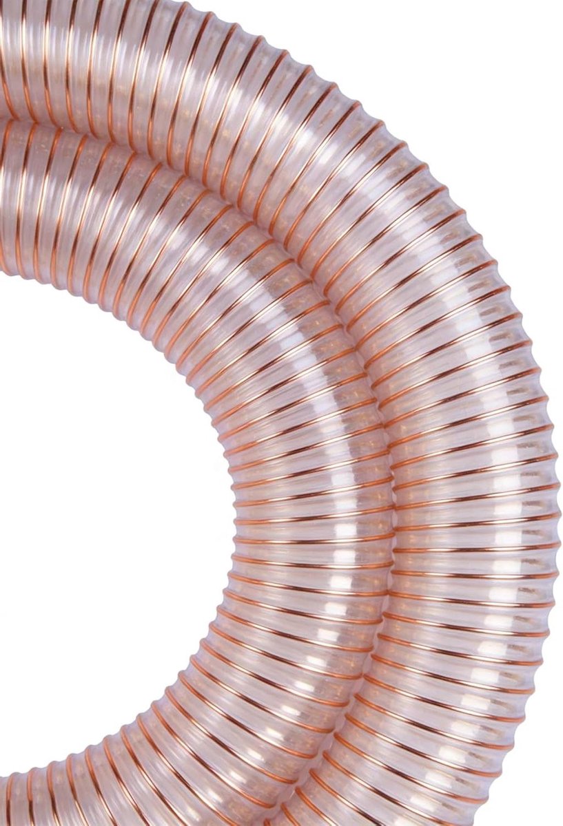 Flexibele Kanaalslang - PU Slang - Stofafzuiging Werkplaats - Versterkt Staaldraad - Diameter 90mm - Transparant