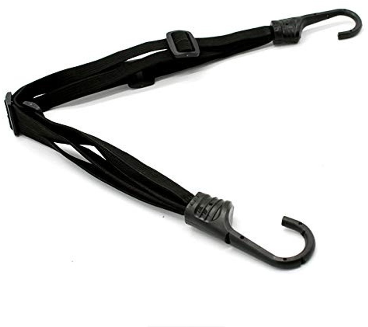Dailygoods- Bagagekabelhouder Elastisch - Motorfiets Helmgordel - Bagagedragerafdekking - Zwart - 60 cm - Premium Latex Draad - Bagageriem