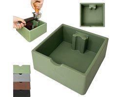 Uitklopbak Koffie - Espresso Knock Box - Siliconen Koffiedik Bak - Multifunctioneel en Stevig - Met Antislip Basis - 1 stuk - Groen