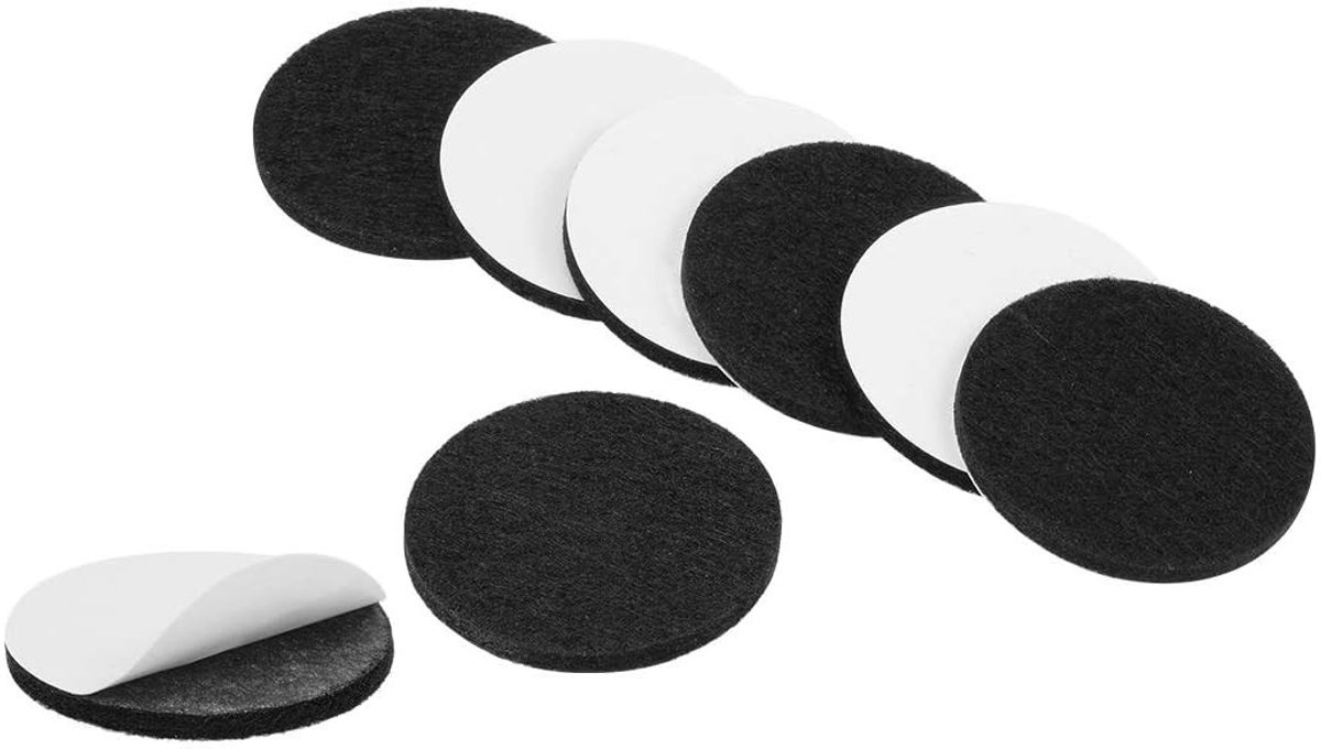 Dailygoods- Stoelpootkussens 16 Stuks - Ronde Vloerbeschermers 40 mm - Zelfklevende Meubelpads - Vilt - 3 mm Dikte - Voor Hardhout/Tegels
