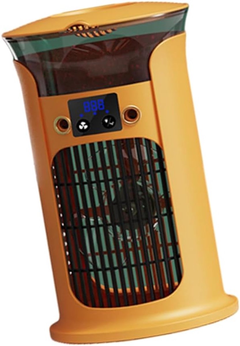 VHV-Draagbare Mini Aircooler - USB Bureau Ventilator met 3 Snelheden - Kleine Mobiele Luchtkoeler voor Slaapkamer en Kantoor - Persoonlijke Desktop Cooling Fan met 7 LED Verlichting