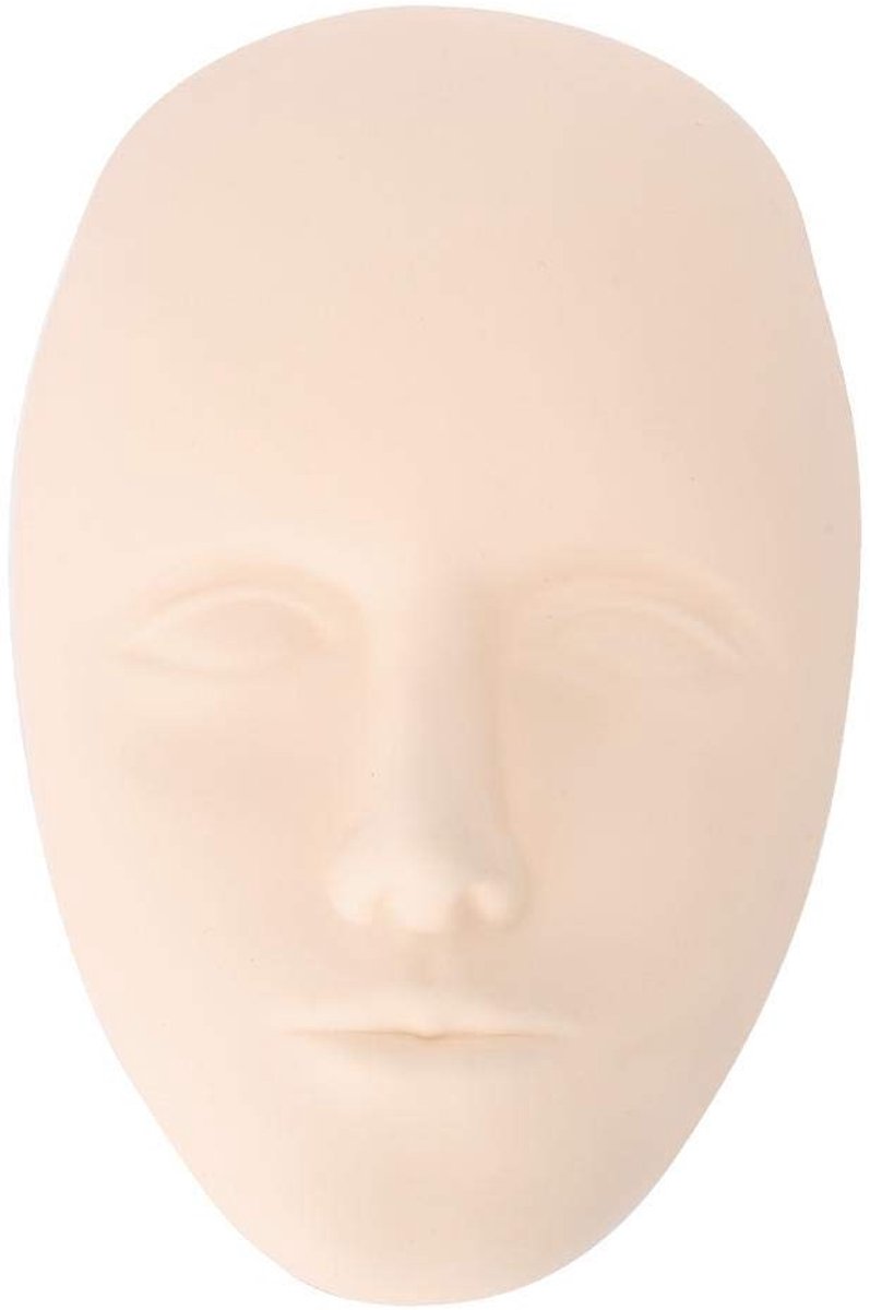 Dailygoods- Mannequin Hoofd - Tattoo Praktijk - Wimperverlenging - Permanente Make-up - Silicone - 15,4 cm - Tattoo Oefenhoofd