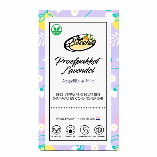 Beesha Proefpakket Lavendel Duo | Shampoo Bar & Conditioner Bar | 100% Vegan |