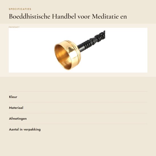 Dailygoods- Handbel Yinqing met Lange Steel - Boeddhistische Handbel - Meditatie Bel - Spirituele Rituelen - Duurzaam Koper - Rustgevende Sfeer - Meditatiebel van Dailygoods — afbeelding 3