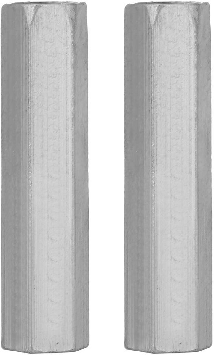 Dailygoods- Zeskantmoer M10 - Gegalvaniseerd Koolstofstaal - Stangkoppeling - 2 Stuks - Eenvoudig in gebruik - Gewicht 80g - Koppelmoer