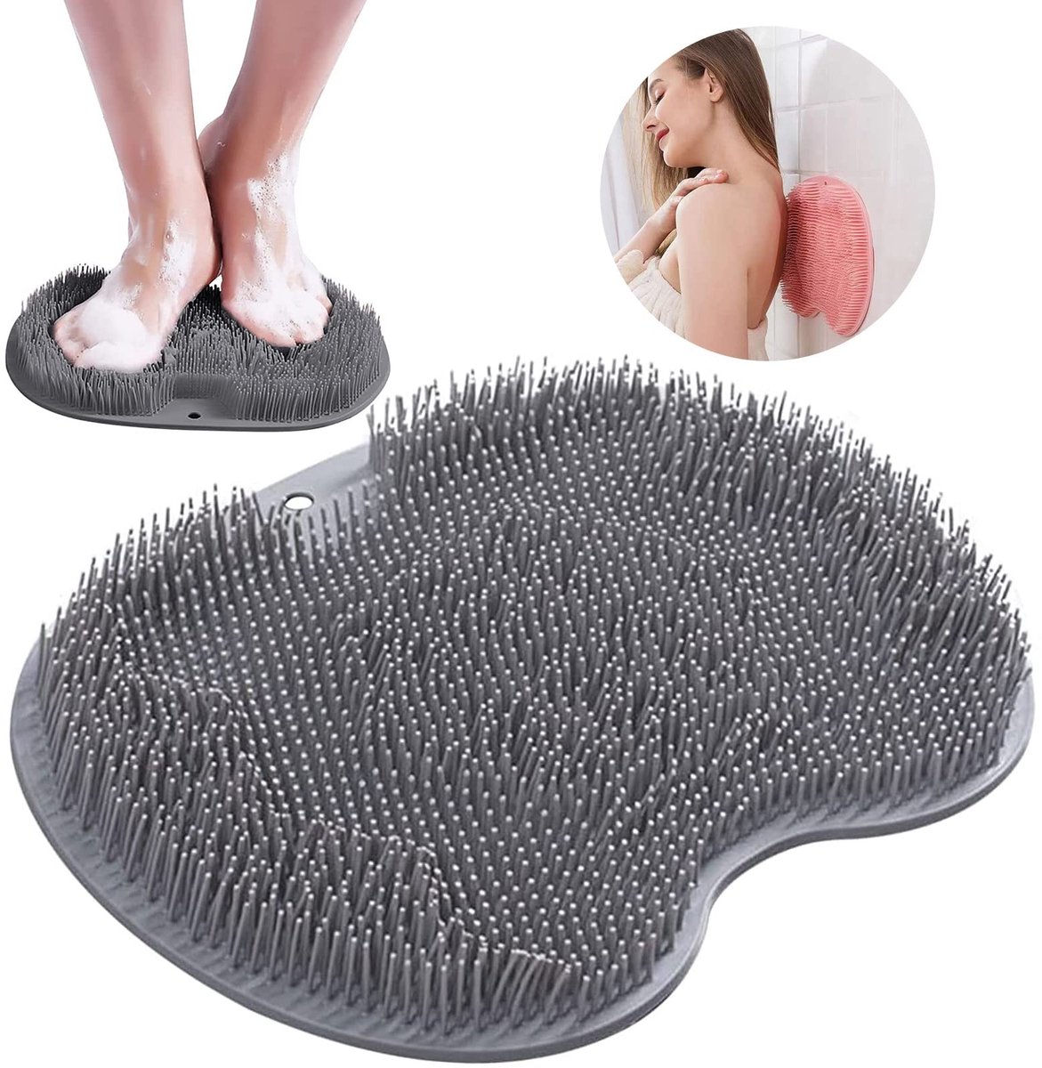 Dailygoods- Massagepad Antislip - Massageapparaat - Peeling - Rugreiniger - Voetbadmat - Voor schone voeten en rug - Voetschrobber