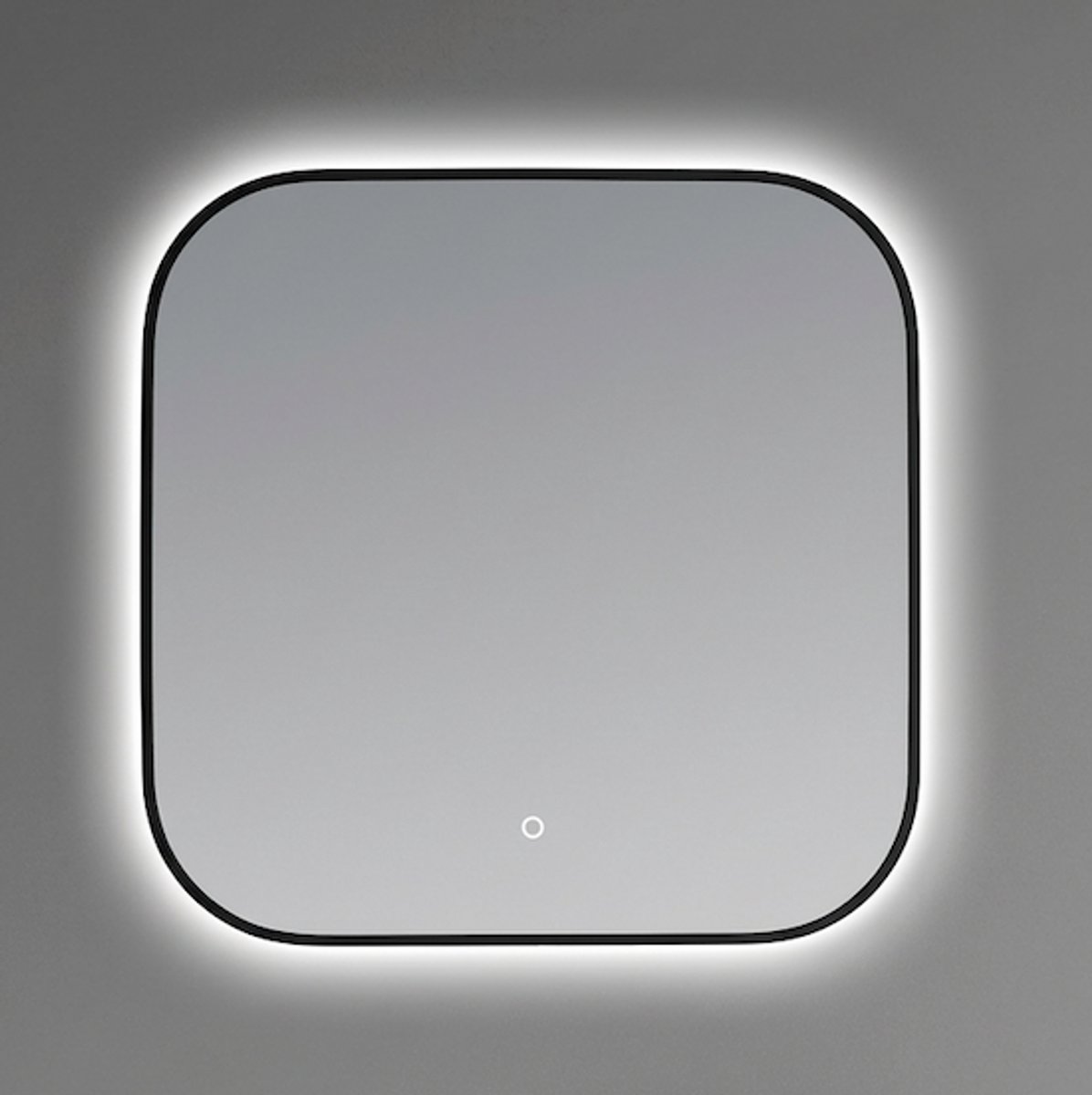 LINEA UNO - Lioz 100 x 100 - Mat zwart - Spiegel - Vierkant - LED-verlichting (dimbaar) - Anti-condens - 301695