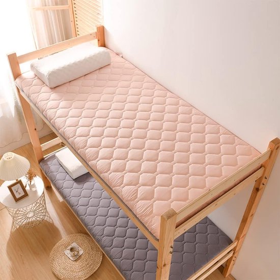 Draagbare Futonmatras - Opvouwbaar Logeermatras - Comfortabel Slapen - Antislip Hoeken - 120 x 200 cm - Roze — afbeelding 4