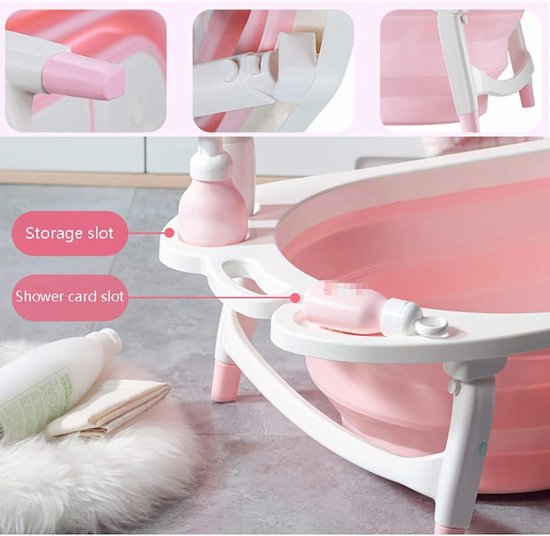 NYJS Foldable Bathtub, Portable Bathtub, Summer Baby Foldable Bathtub, Baby Bath Blue, Plastic Folding Fold Away Baby Bathtub, Changing Bathtub,Foldable Baby Storage Bathtub,Bath Unit, Blue, Pink — afbeelding 5