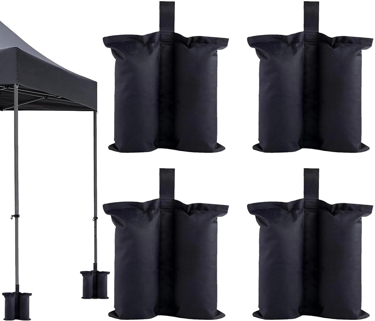 Dailygoods- Zandverzwaringszak 4 Stuks - Winddichte Zandzakken - Camping/Tent - Stabiliteit Buitenuitrusting - Gewichtstassen - Ringvormige Banden 15/50 mm - Gewichtzak