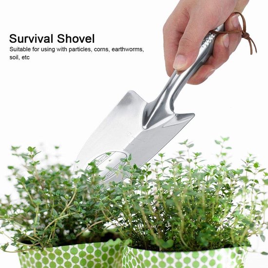 Dailygoods- Overlevingsschep Roestvrij Staal - Draagbaar - Multifunctioneel - Kamperen - Vissen - Afmetingen 28,5 x 8,2 cm - Schep van Dailygoods — afbeelding 4