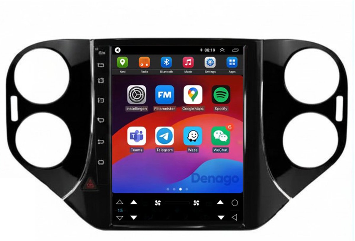 CarPlay autoradio geschikt voor Volkswagen Tiguan | 2007 t/m 2016 | Tesla Style | Android 13 | Draadloos Apple CarPlay & Android Auto | 2GB + 32GB | Denago DNG-A419 | 9.7 inch | 2007 2008 2009 2010 2011 2012 2013 2014 2015 2016 | Bluetooth & Wifi