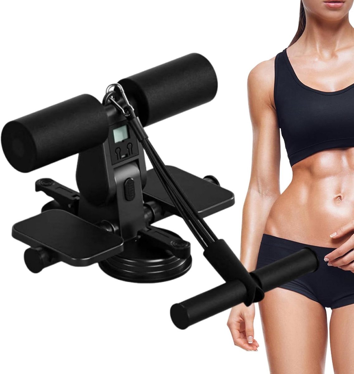 Core Trainer - Buikspier Trainer - Thuis Trainen - Sterke Zuignap Basis - Compact Systeem - Zwart