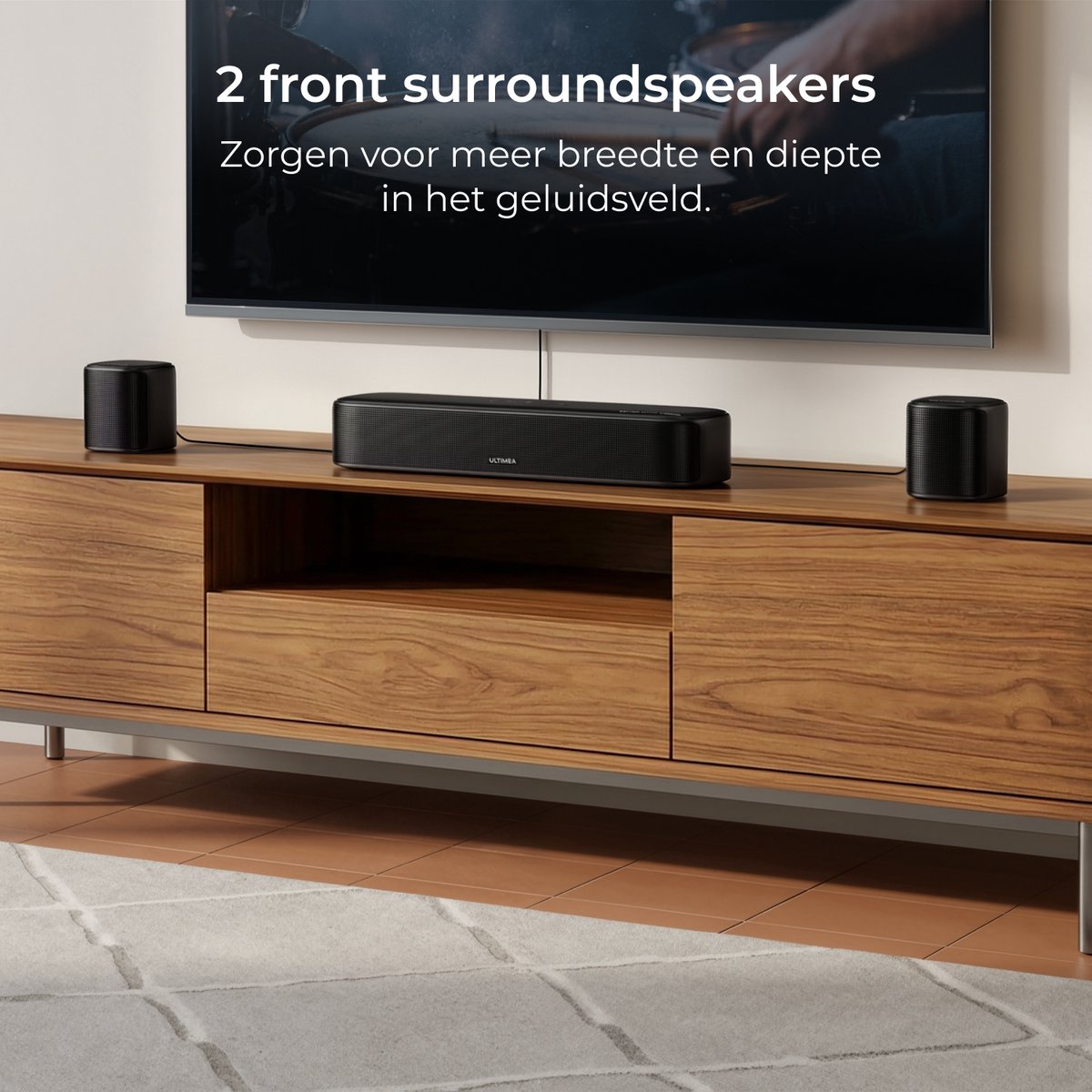 ULTIMEA 7.1 Soundbar met Dolby Atmos, Inclusief 5,25" Subwoofer en 4 Surround Speakers, Home Cinema Systeem voor TV, HDMI eARC, Aura S5T thumbnail 8