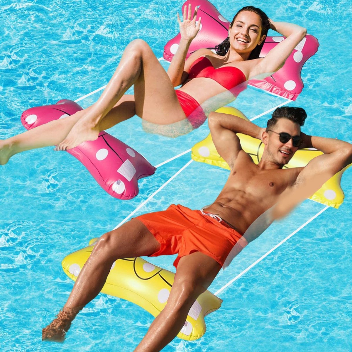 Dailygoods- Opblaasbaar Zwembad 4-in-1 - Waterhangmat/Ligstoel - Draagbare Zwemmat - Opvouwbaar - Schokbestendig - Ondersteunende Binnenbodem - Luchtmatras