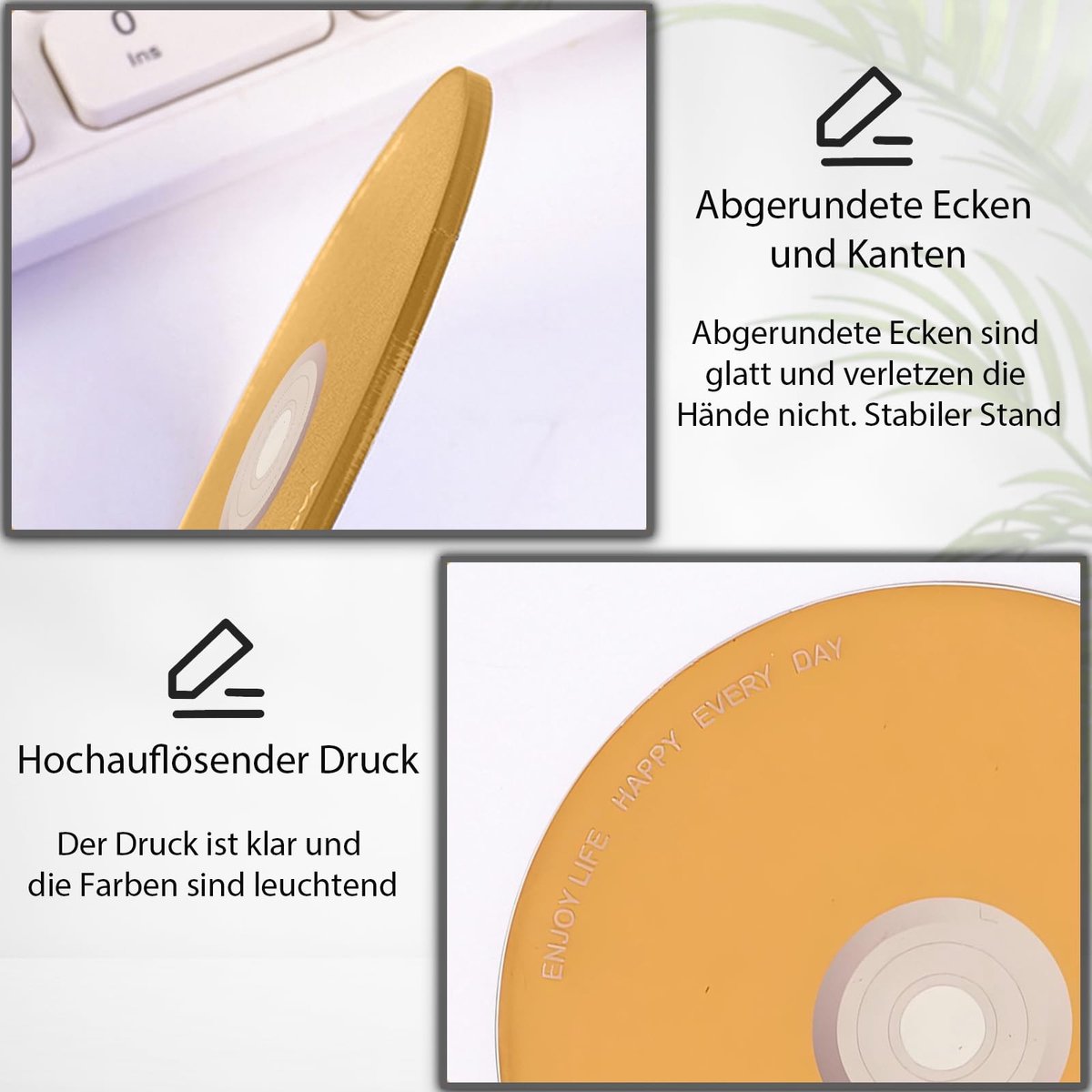Dailygoods- Onderzetters Hittebestendig - Onderzetters Acryl - Onderzetters Borden - Onderzetters Antislip - Bekeronderzetters - Diameter 9,5 cm