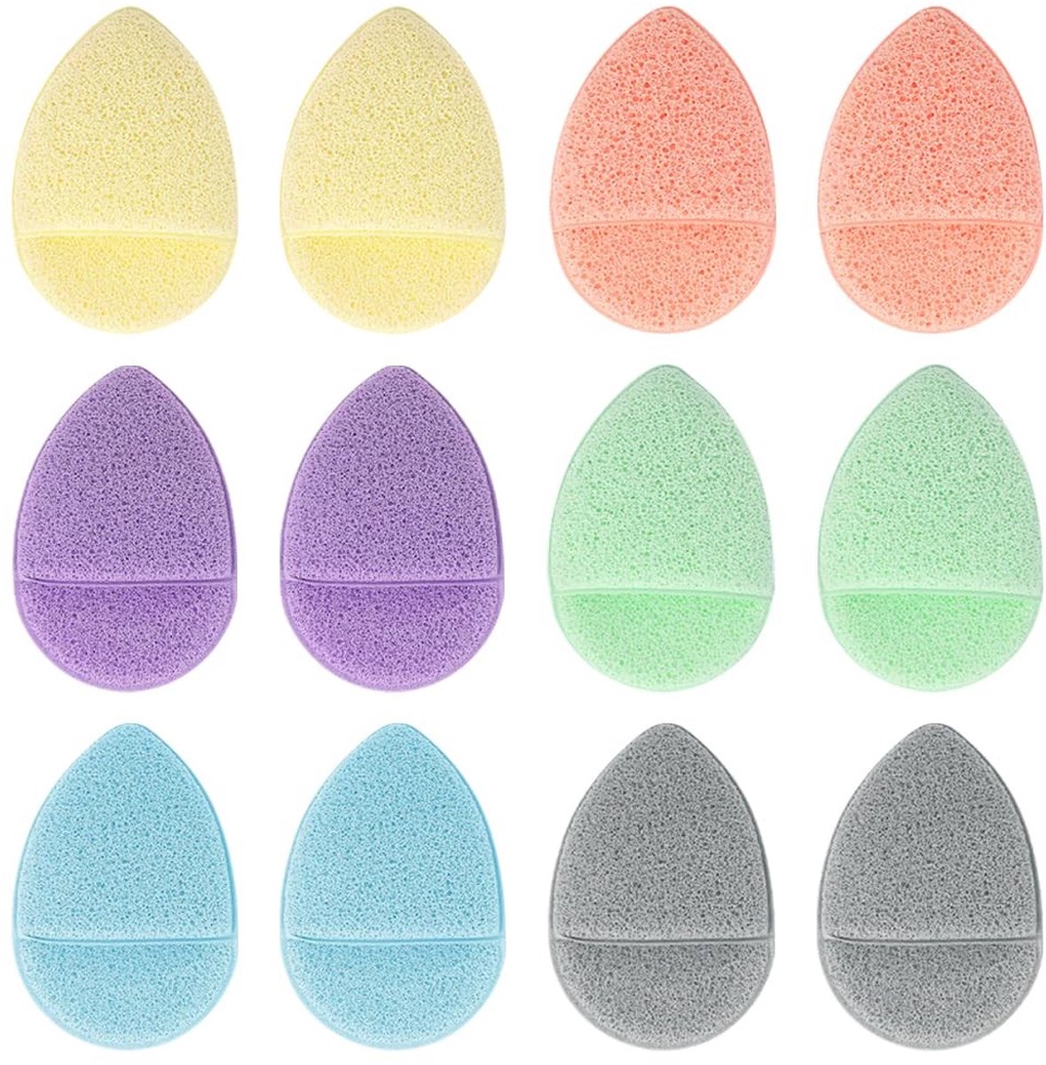Dailygoods- Gezichtssponzen 12 stuks - Zachte Exfoliërende Pads - Herbruikbare Badspons - Diepe Poriënreiniging - Geschikt voor Mannen/Vrouwen - 9.7cm x 7cm - Reinigingspads