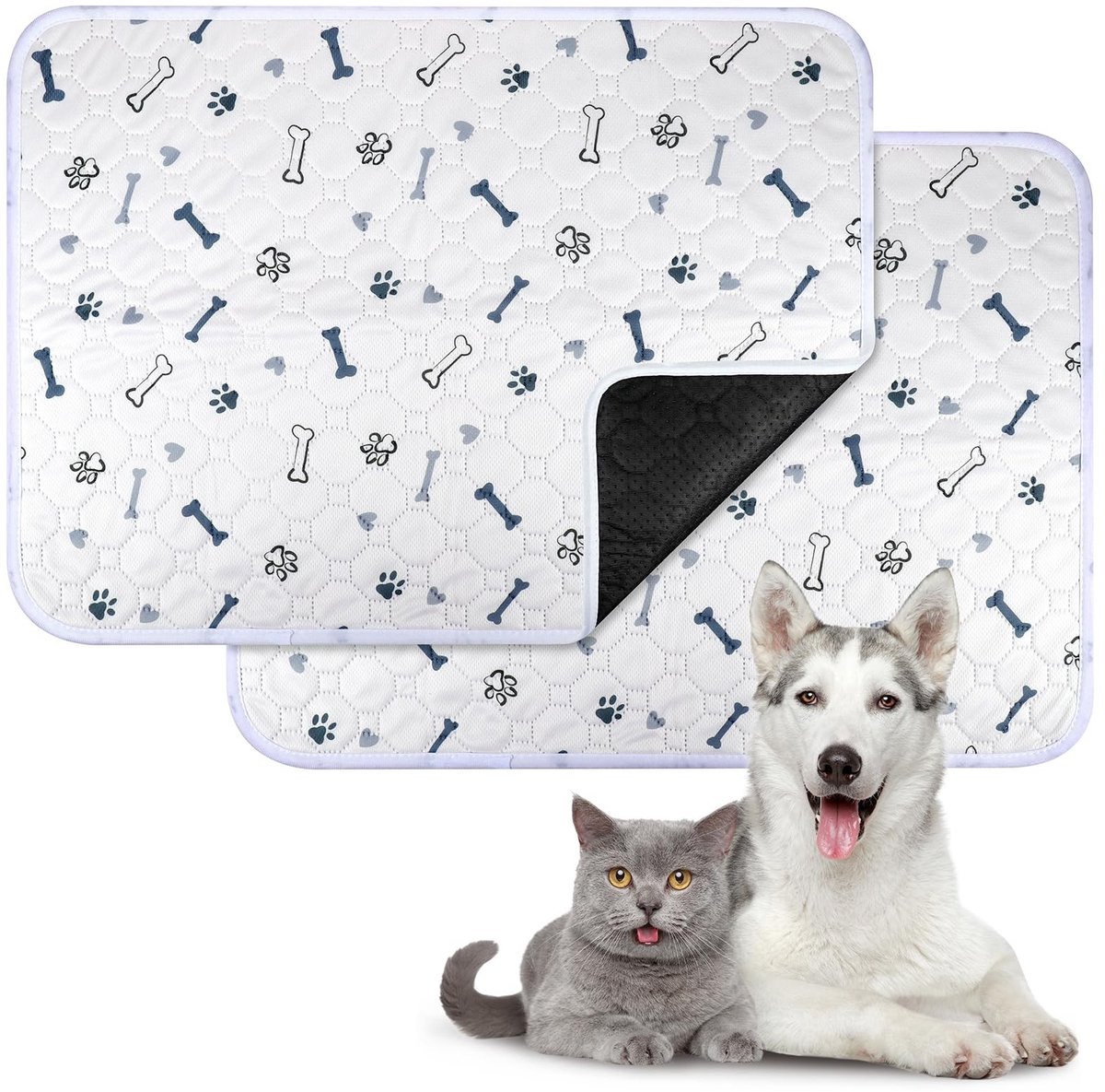 Dailygoods- Puppypads 45 x 60 cm - Wasbare/Herbruikbare - Super absorberend - Waterdicht - Antislip - 4-laags ontwerp - Hondentrainingspads