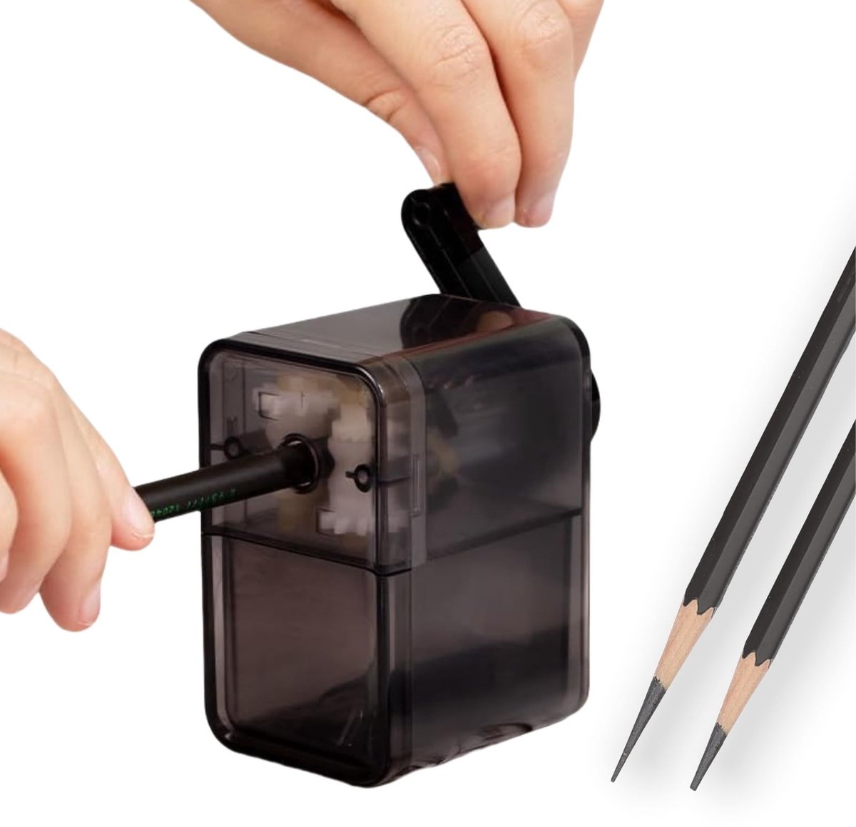 Dailygoods- Puntenslijper Handmatig - Veiligheidsmateriaal - Antislip - Duurzaam ABS - Spiraalmes - Voor Koolpotlood/Kunstpotlood - Potloodslijper