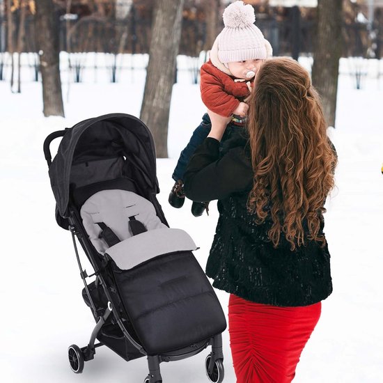 Kinderwagenzak - Universele Voetenzak - Warmte Buiten - Ritssluiting Voetgedeelte - 91 x 40 cm - Zwart — afbeelding 3
