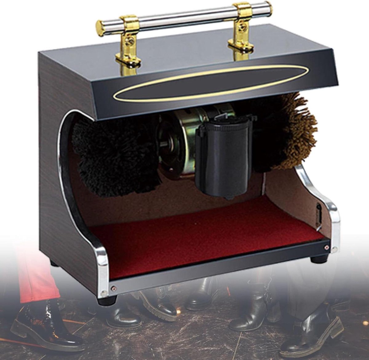 Automatische Schoenpoetser - Elektrische Borstel - Schoenen Polijsten - Dubbele Borstels - 7KG - Zwart