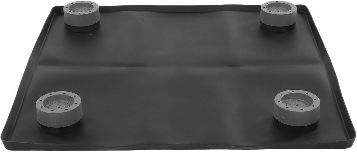 Siliconen Mat Koelkast - Lekbak Apparaat - Vloer Beschermen - Verhoogde Randen - 35 x 22 cm - Zwart