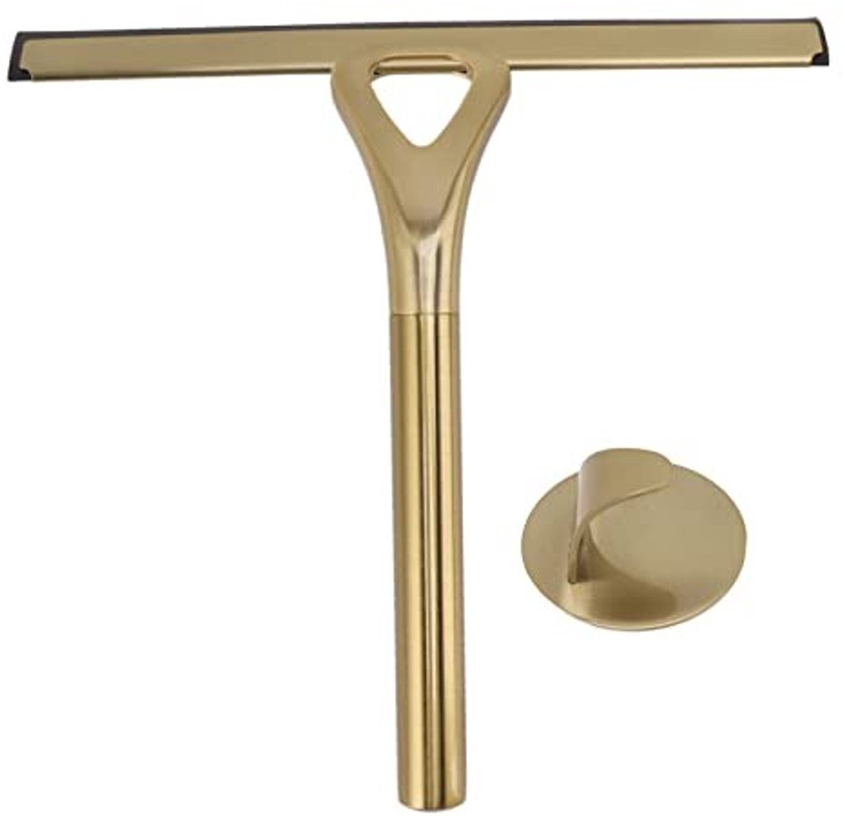 Dailygoods- Zuigmond Roestvrij Staal - Douchewisser 10-inch - Vloertrekker Badkamer - Douchewisser met Haak - Effectieve Verwijdering van Accumulatie - Veelzijdige Reinigingskracht