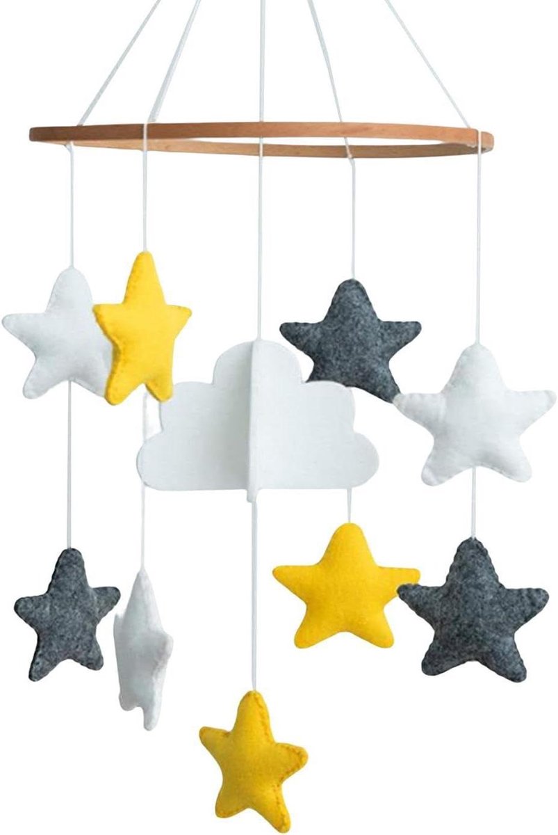 Baby Wieg Mobiel - Hangend Speelgoed - Baby Ontwikkeling - Draaiende Beweging - 58 cm Hoog - Diverse Kleuren