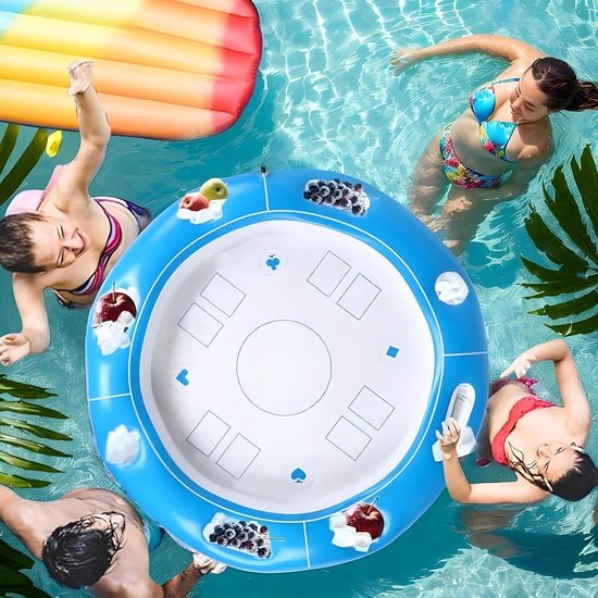 Drijvende Tafel - Zwembad Tafel - Spelletjes en Drankjes - Inclusief Kaarten - 100 cm Diameter - Circulair — afbeelding 4
