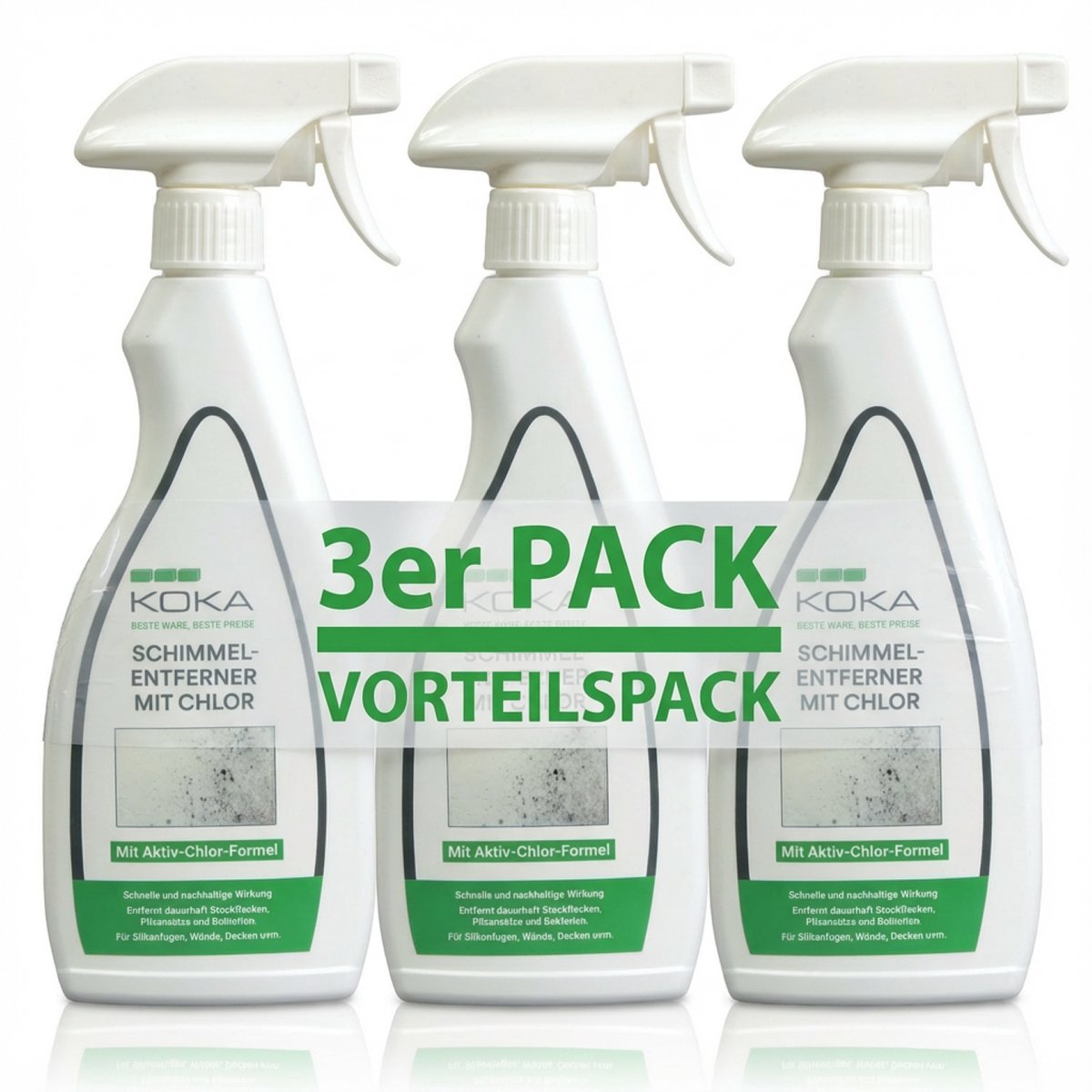 3x KOKA Schimmelverwijderaar Actief Chloor Wand Anti-Schimmel Spray Schimmelreiniger