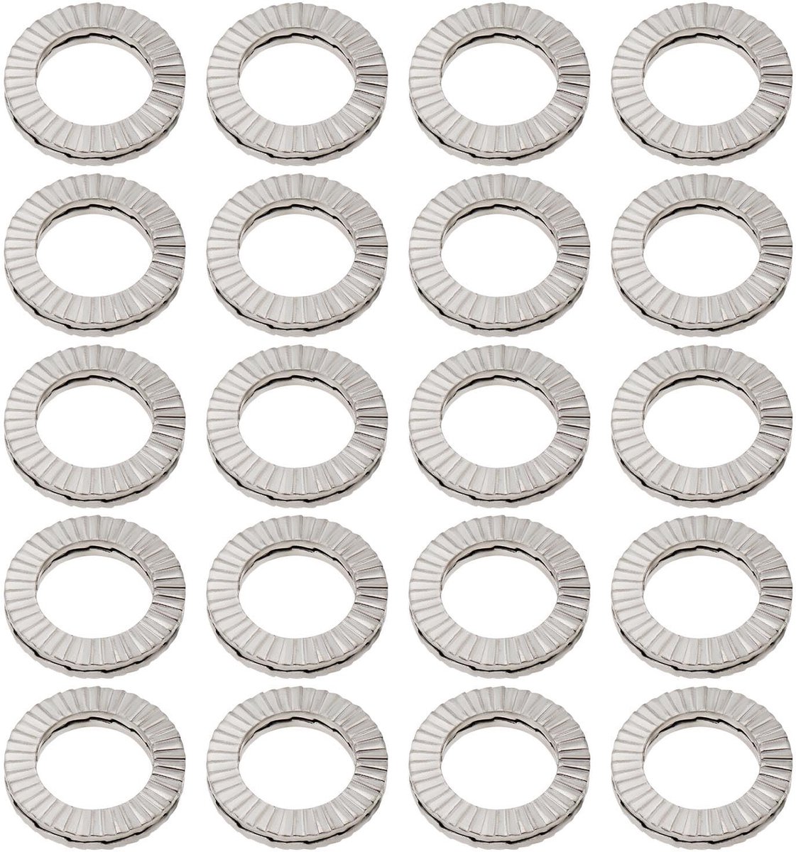 Dailygoods- Sluitringen 20 stuks - Dubbellaagse Borgringen - Buitendiameter 16,6 mm - Dikte 2,5 mm - M10 - Verbeterde Stabiliteit