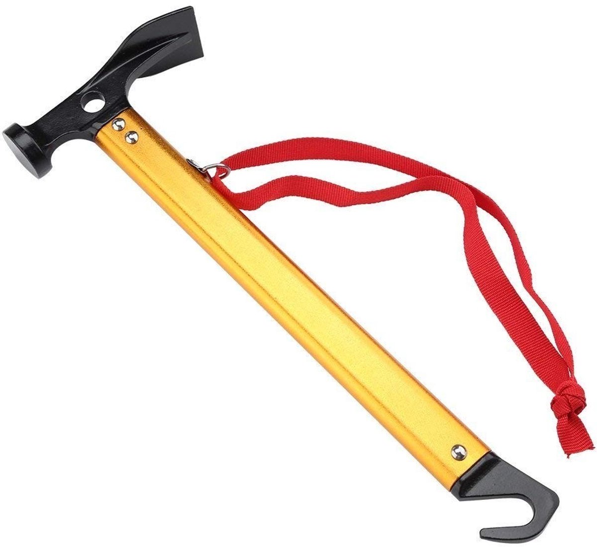 Dailygoods- Tenthamer Lichtgewicht - Multifunctioneel - Hamer/Haringtrekker - Hoogwaardige Carbon Staal - Opbergtouw - Duurzaam/Roestvrij - Kampeertool