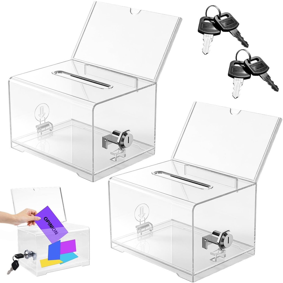 Dailygoods- Dispenserbox afsluitbaar - Acryldispenser - Transparante stembus - Geldcassette - Robuust en duurzaam - Perfect voor stemmingen