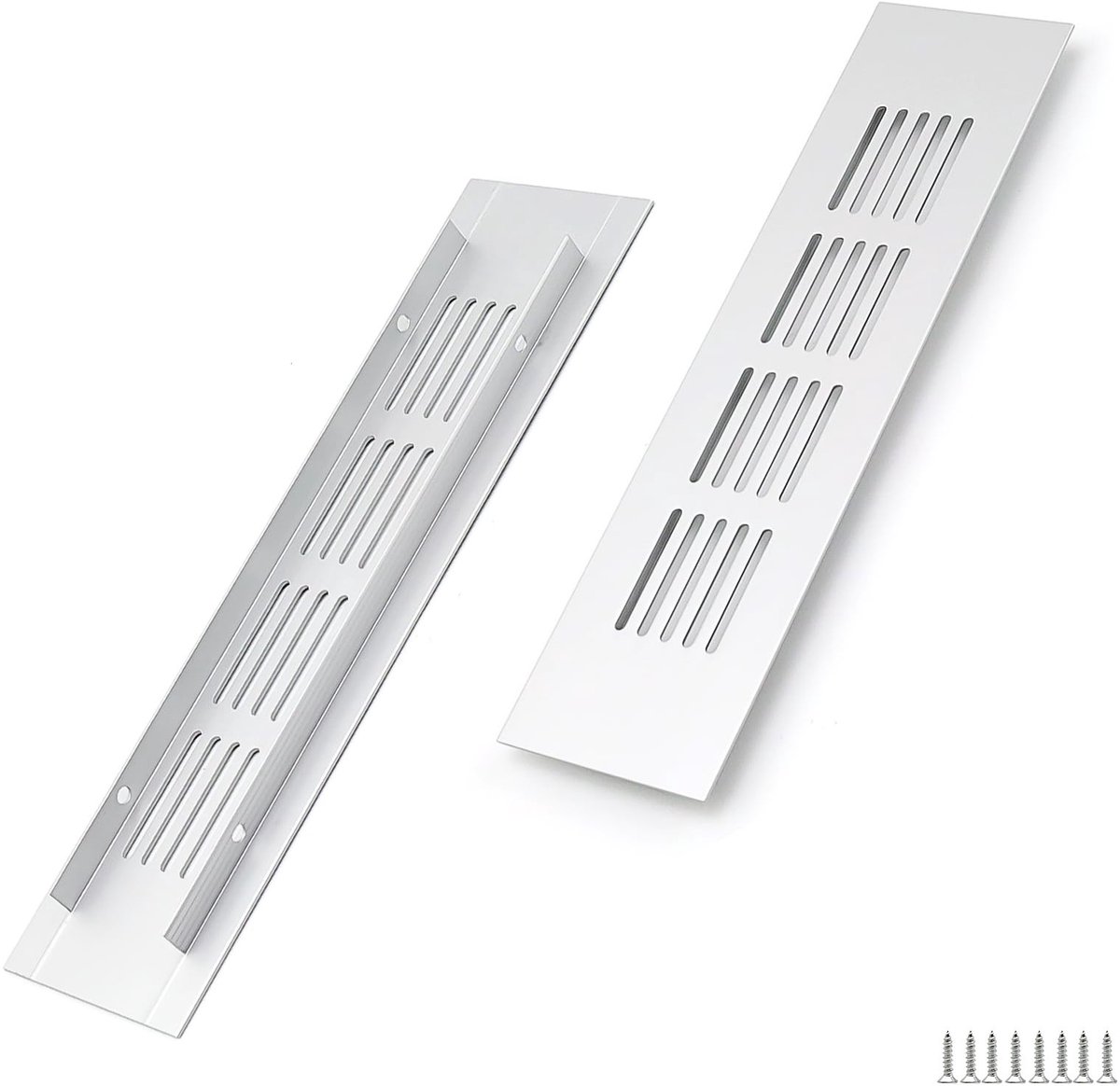 Dailygoods- Ventilatierooster Aluminium 200x50mm - 2 Stuks - Efficiënte Ventilatie - Onderhoudsvriendelijk - Eenvoudige Montage - Robuust en Corrosiebestendig - Ontluchtingsrooster