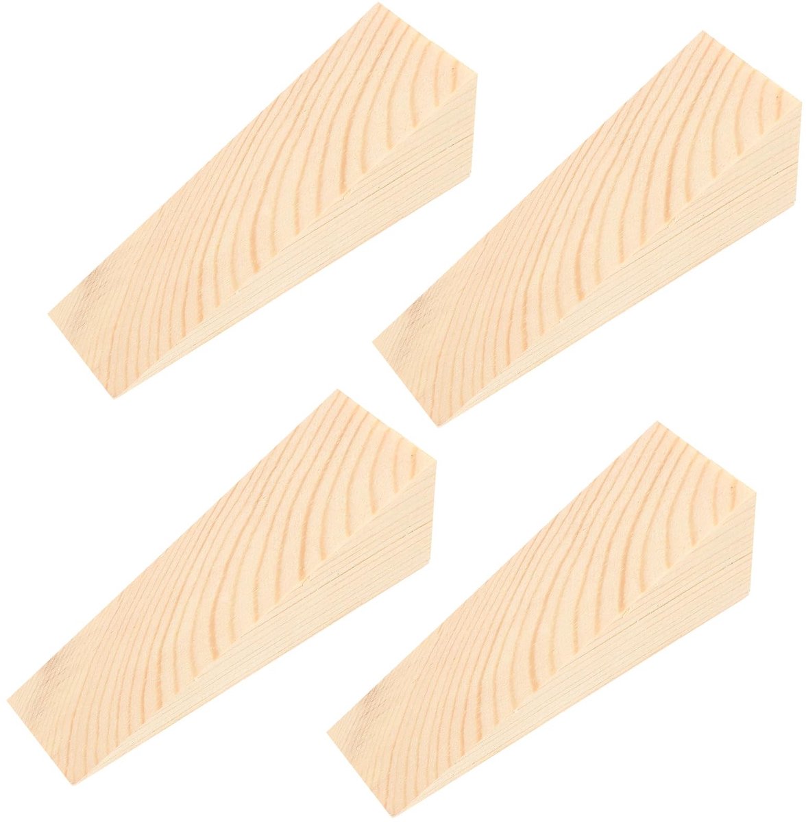 Dailygoods- Deurstoppers 4 Stuks - Houten Deurstoppers - Antislip Wedges - Voor Zware Deuren - Meubel Niveauers - 100% Massief Beukenhout - Deurklem