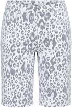 Angel of Style - Dames - Jeans-bermuda Berry wijde pijp luipaardpatroon 5-pocket - Donker kiezel - Maat 46