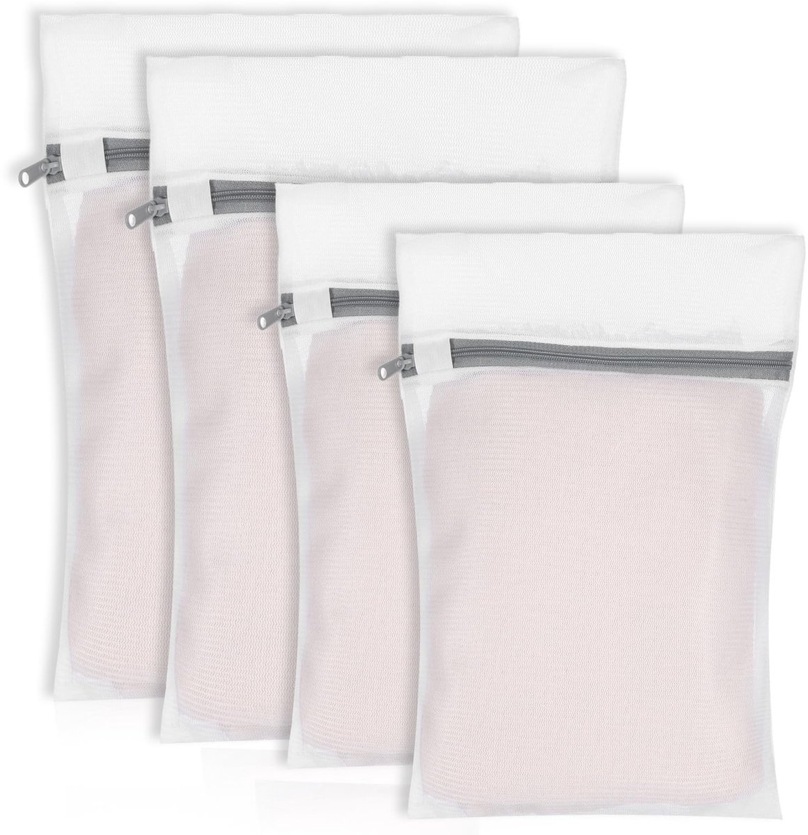 Dailygoods- Waszak 4-delig - Wasnet met Ritssluiting - Klein/Formaat - 30 x 40 cm/20 x 30 cm - Bescherming Gevoelig Wasgoed - Ideaal voor Ondergoed/Sokken