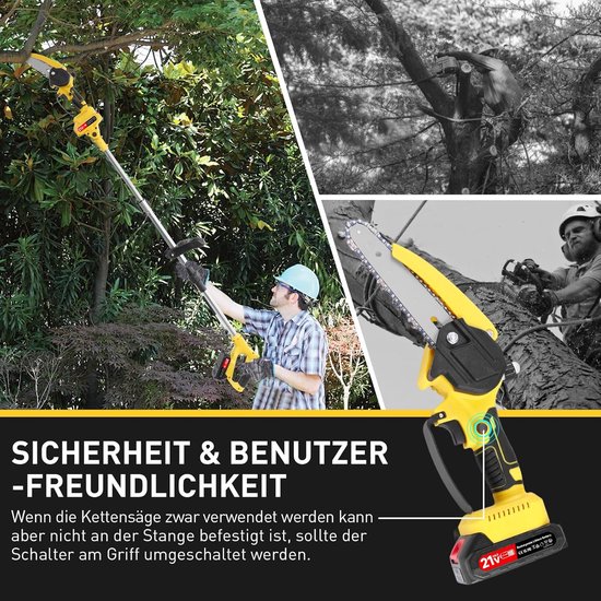 Telescopische Kettingzaag - Snoeizaag Snoeier - Takken Snoeien - 2-in-1 Multifunctioneel - 1.72 Meter - Oranje — afbeelding 3