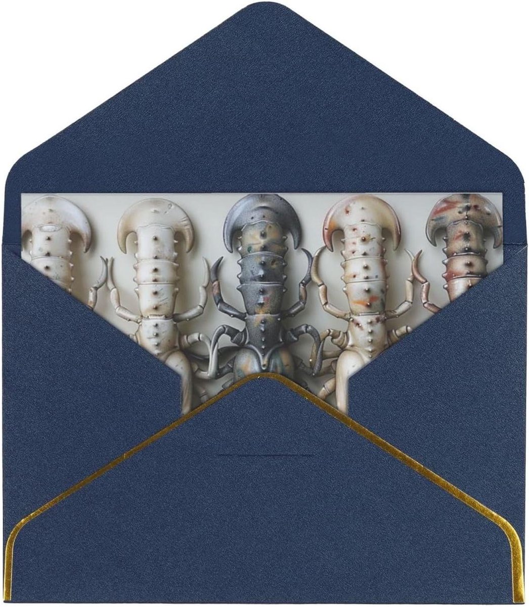 Wenskaarten Set - Kaarten Assortiment - Alle Gelegenheden - Parelmoer Afwerking - Inclusief Enveloppen - Blauw