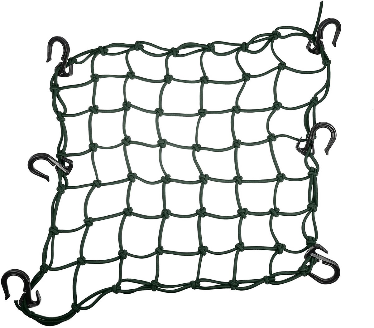 Dailygoods- Bagage Net 40x40cm - Motorfiets Net - Veilig Opbergen - 49 Gaten - Antislip Haken - Geschikt voor de meeste motorfietsen - Motorfietsnet
