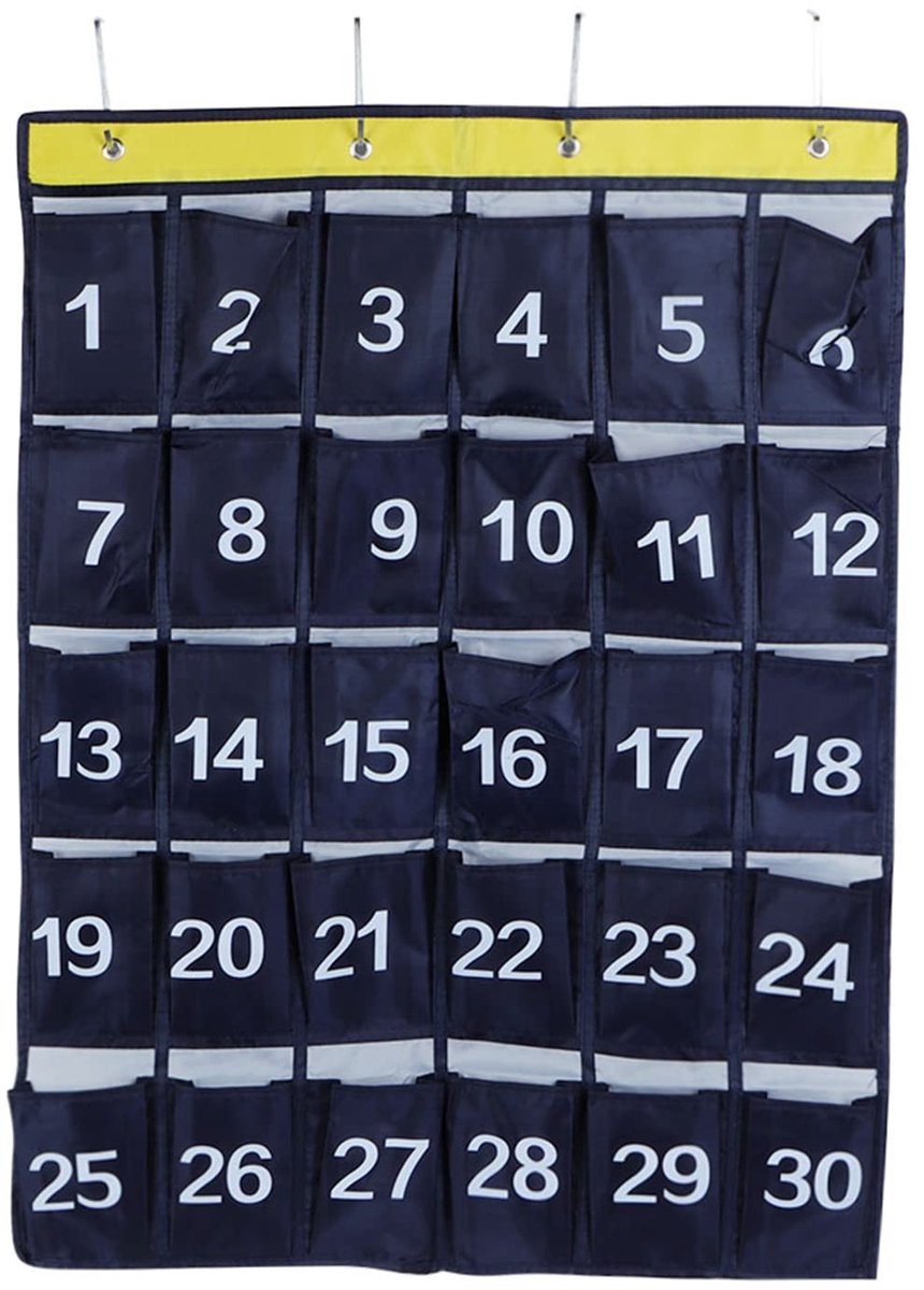 Dailygoods- Opbergtas 30 Vakken - Wand Organizer - Telefoonhouder - Klaslokaal Accessoire - Oxford Doek - Afmetingen 79 x 60 cm - Wandorganizer