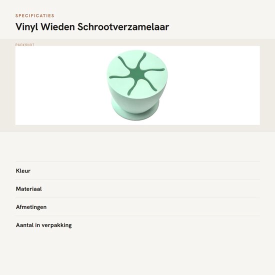 Solidchoice- Wieden met zuignap - Vinylafvalverzamelaar - Siliconen - Lichtgewicht - 6,4 x 5 cm - Bloemblaadjevormige opening van Solidchoice — afbeelding 3