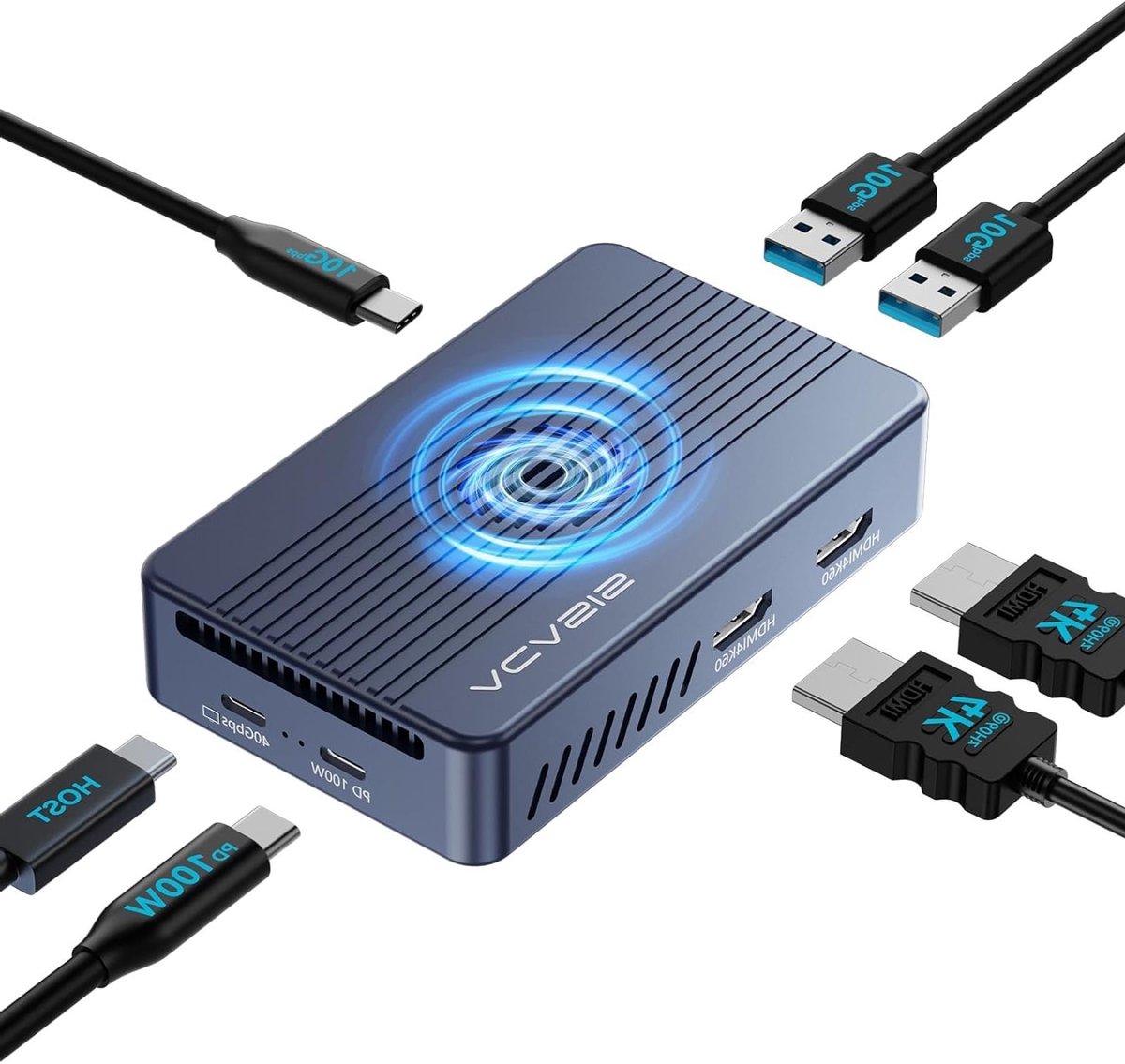 NVMe SSD Behuizing 40 Gbit/s USB C Aluminium Externe Hardeschijf Behuizing voor PCIe 2230 2242 2260 2280 M-Key (B+M Key) Compatibel met USB 4/3.2/3.1/3.0/Type C en Snelle Gegevensoverdracht