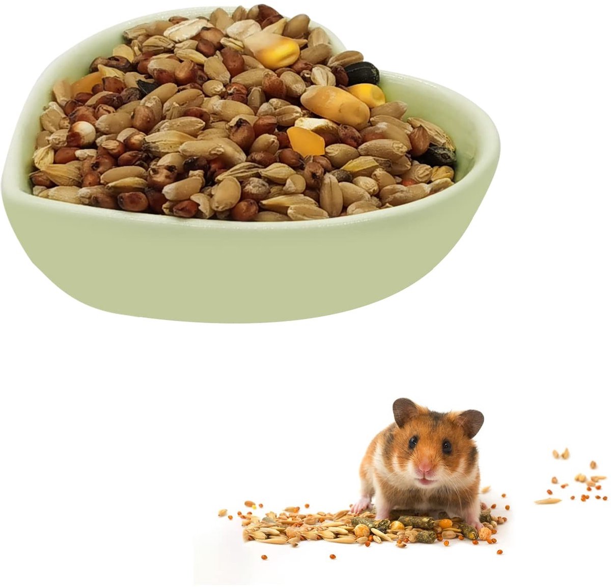 Dailygoods - Dailygoody - Hamster keramische schaal - Hartvorm - Roze - Voerbak - Perfect voor kleine huisdieren - Ideaal voor volwassen hamsters