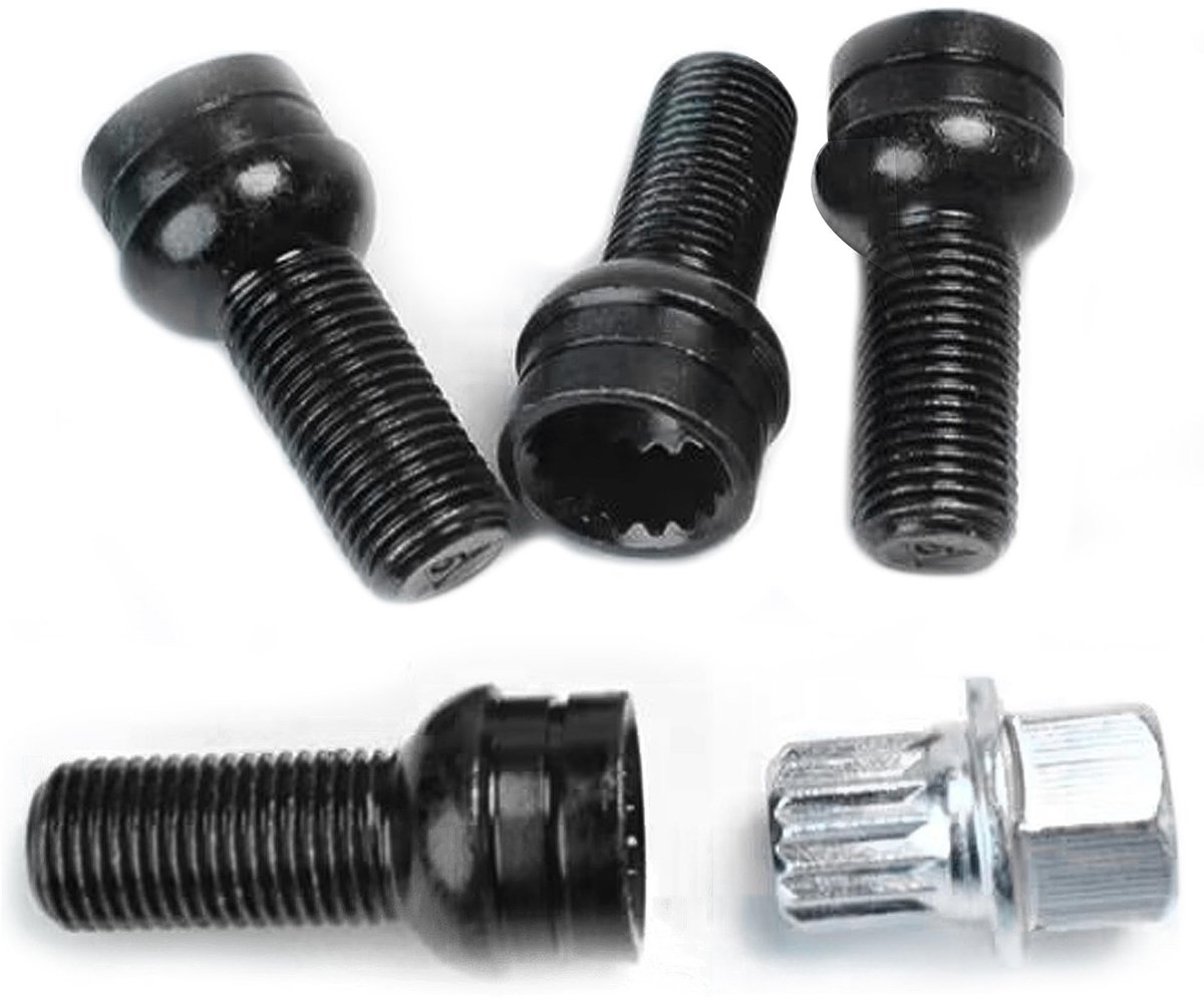 Dailygoods - Set van 4 Stalen Wielbouten met Moeren