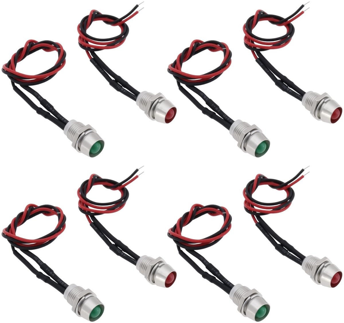 Dailygoods - 8 Stuks AC/DC 110 V LED-Indicatielampjes voor Paneelmontage